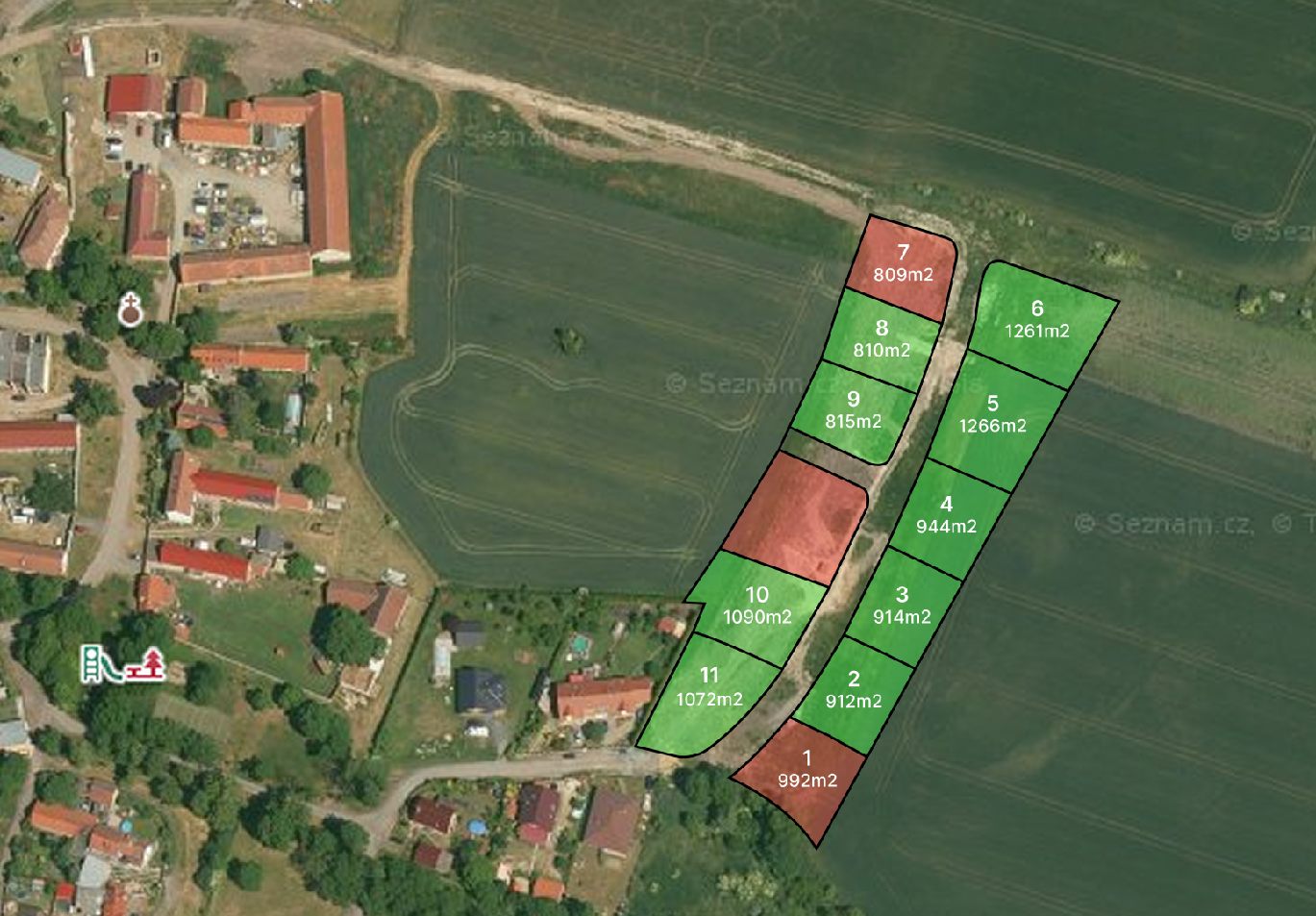 Připravovaný prodej stavebních pozemků v obci Újezdec, okr. Mělník